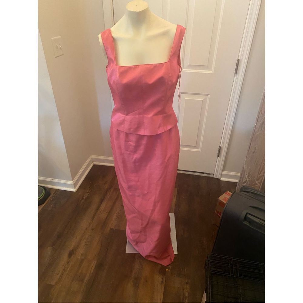 ADRIANNA PAPELL Pink y2k Gown
